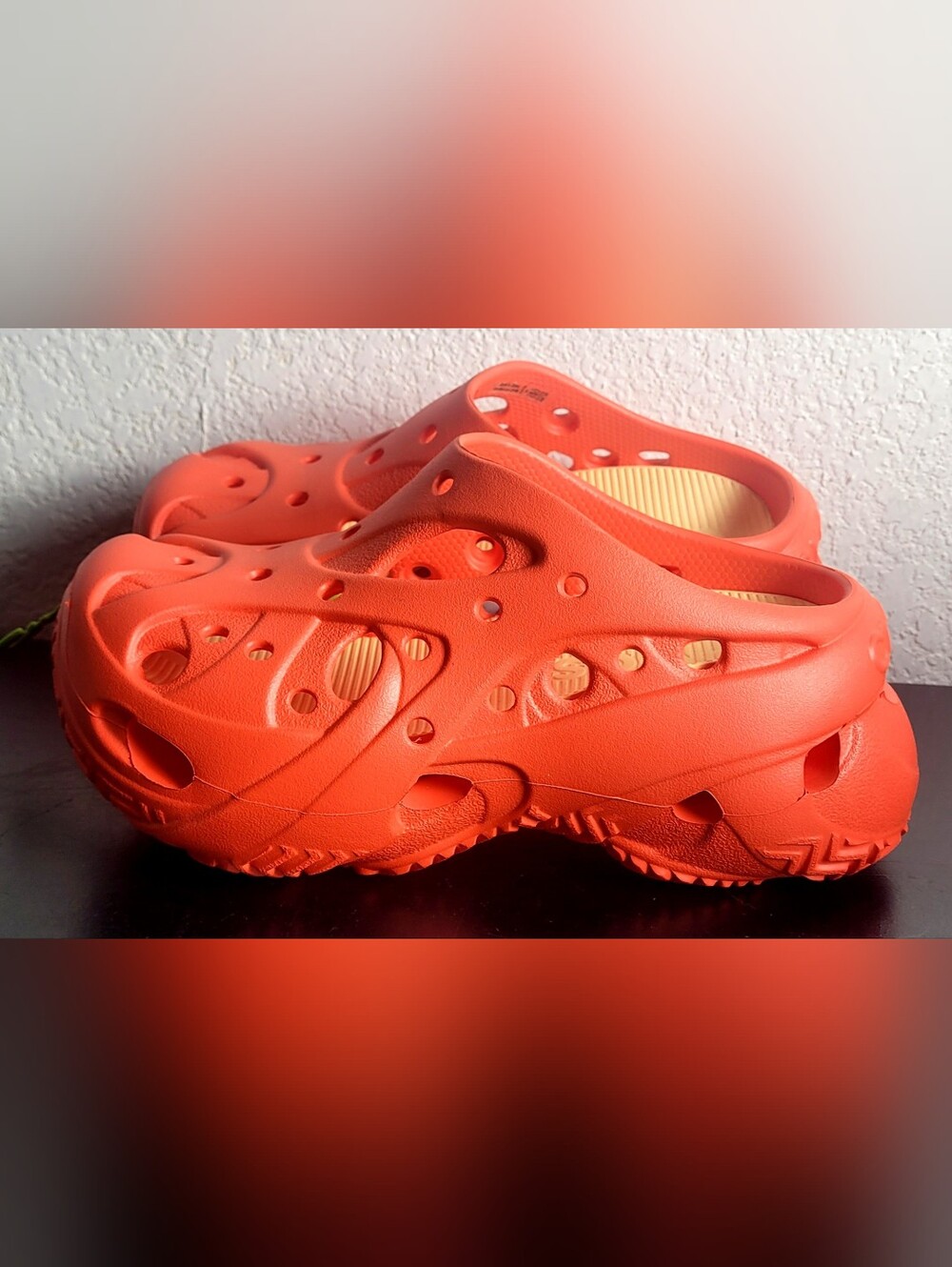 Crocs Caged Platform Clogs Shoes, Orange, Women US Women Size 6